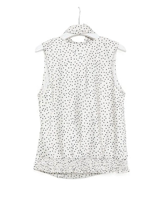Scarf tie polka dot drape blouse
