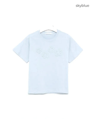 Flower Round Neck Half Sleeve T-Shirt