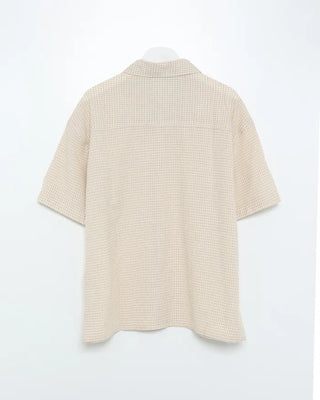Linen check half shirt