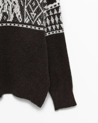 2-Way Slashed Neck Fair Isle Sweater