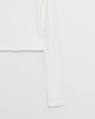 Boat neck cropped ribbed long-sleeve cut and sew
