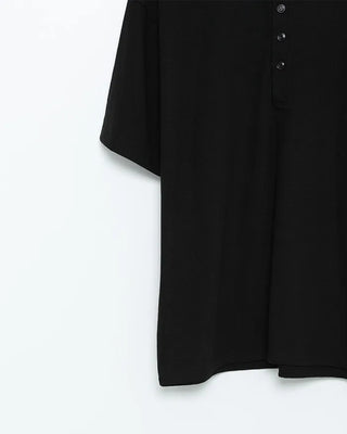 Henley neck simple short-sleeved T-shirt