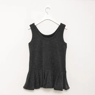 Pleated hem sleeveless tunic