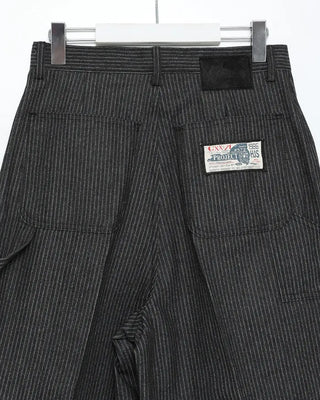 (Unisex) Striped Black Denim Loop Bermuda Pants