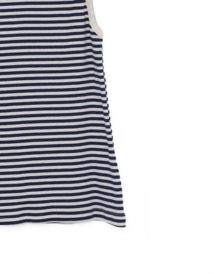 Boat neck striped sleeveless