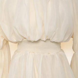 Off-shoulder chiffon blouse dress