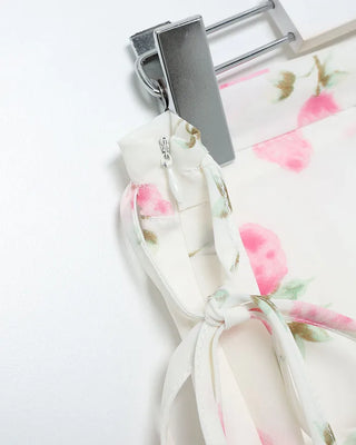 Vintage rose pattern midi skirt