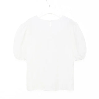 Pleated short-sleeved blouse