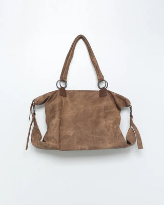 Double Studded Vintage Leather Tote Bag