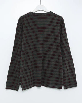 Pigment Border Point Henley Neck Long-Sleeve T-Shirt
