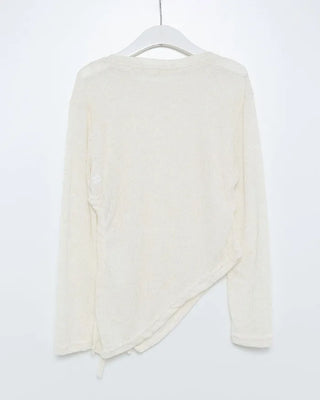 Side-gathered sheer T-shirt