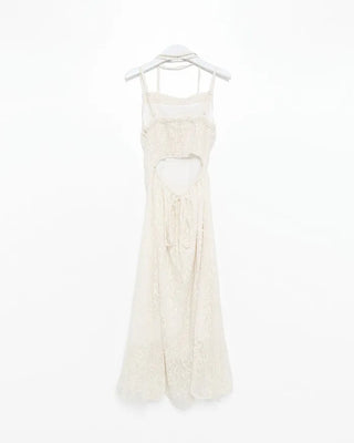Lace strap detail camisole long dress