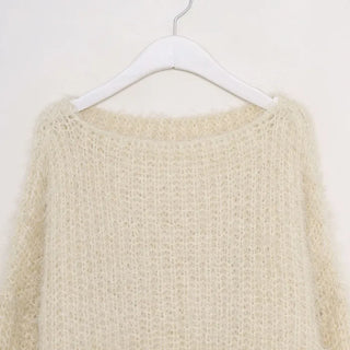 Fluffy Boat Neck Knit