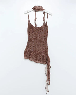Asymmetrical polka dot camisole