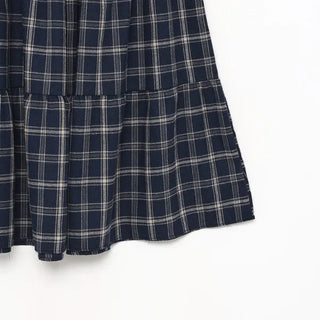 Checked long skirt