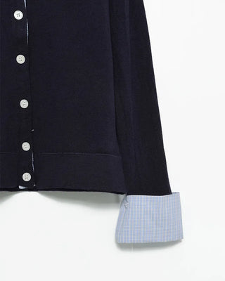 Check pattern layered cardigan
