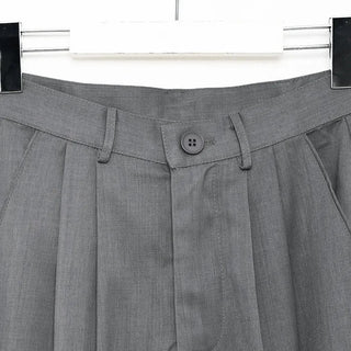 Wide-fit slacks with two pleats