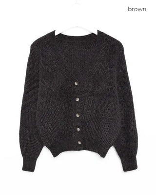 Angora V-neck cardigan