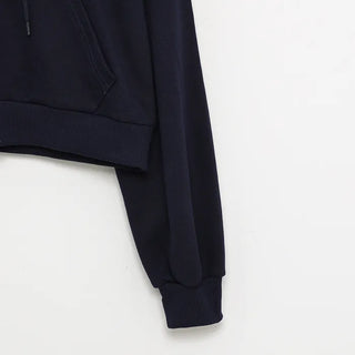 68 Patch Double Zip Cropped Hoodie