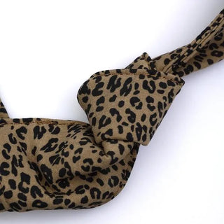 Leopard print twist shoulder bag