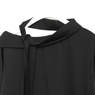 Bow tie silky blouse