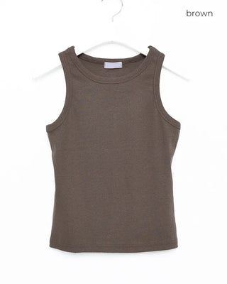 Simple cotton ribbed tank top