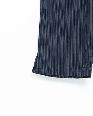 Striped linen elastic waist pants