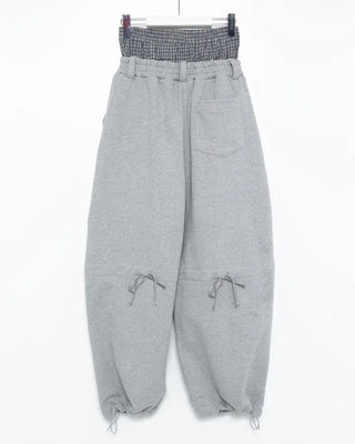 (Unisex) Check Layered Belt Loop Sweatpants