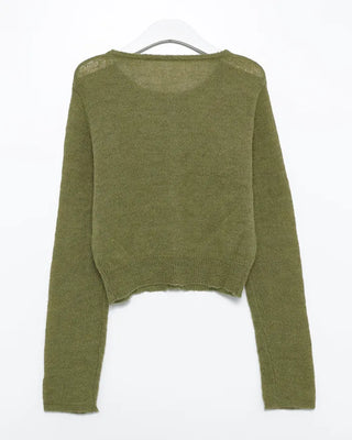 Metal tag point clear button cardigan