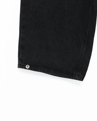 Washed balloon denim pants