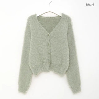 Hairy V-neck cardigan