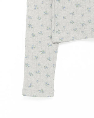 Henry Scooped Neck Flower Thermal Long T-Shirt