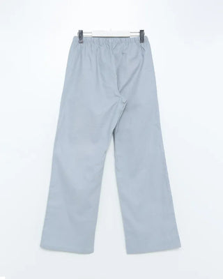 Linen wide-leg pants with elastic waistband
