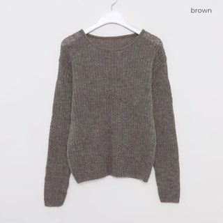 Ribbed long-sleeve wool knit