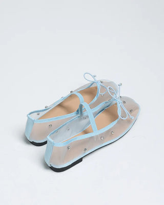 Polka dot mesh Mary Jane shoes