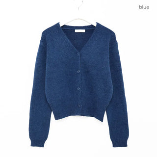 V-neck light wool cardigan