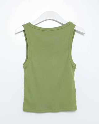 U-neck slim-fit ribbed tank top