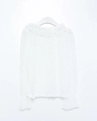 Frill neck sheer blouse