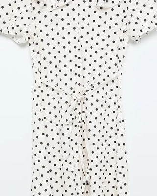 Ruffled polka dot long dress