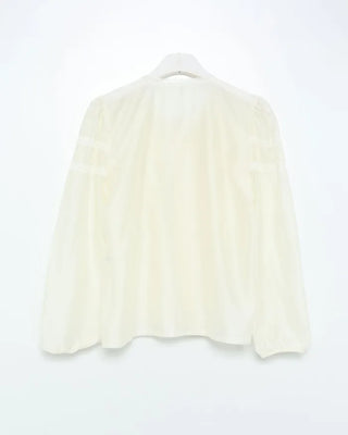 Scalloped lace detail blouse