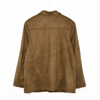 Loose-fit suede jacket