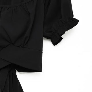 Back ribbon off-shoulder blouse