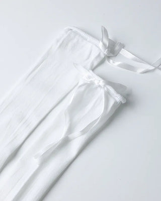 Ribbon sheer knee socks