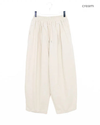 Two-pleat wide cotton pants