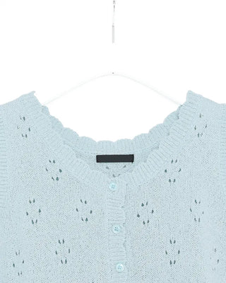 Punched Frill Sleeveless Cardigan