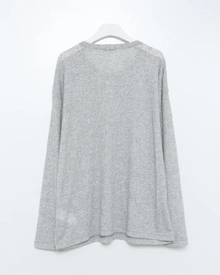 Sheer Henley Neck Long T-Shirt