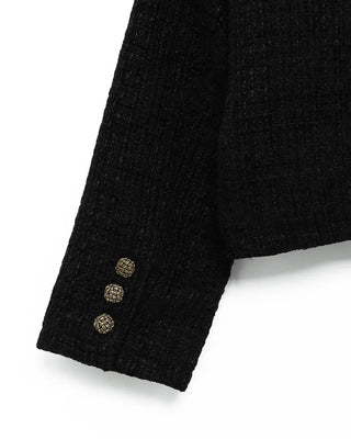 Gold button round tweed jacket