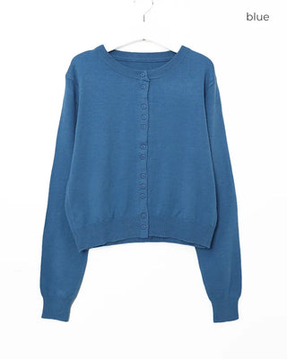Colored long-sleeved cardigan