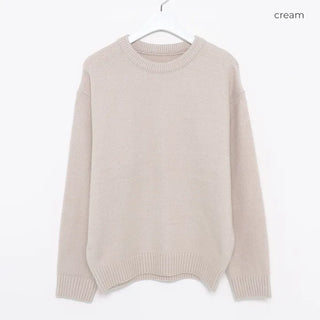 Drop Shoulder Oversized Round Knit