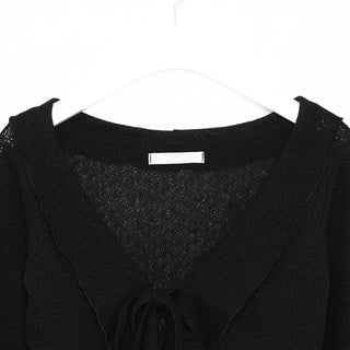 Frill Ribbon Sheer Cardigan